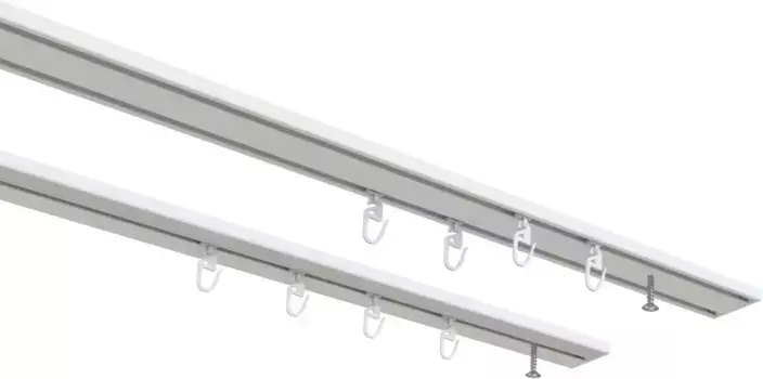 Карниз для штор "мой дом"Tanbul", 2 направляющие, фиксированный размер My home 160 см, белый