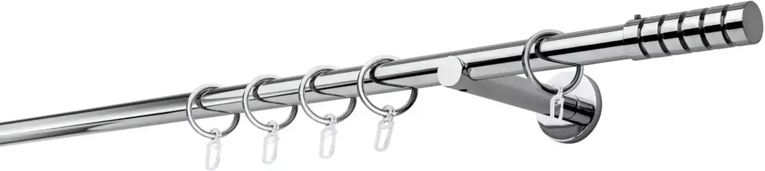 Карниз для штор mydeco "20 мм настенный кронштейн Rillcube 12 см", 1 направляющая, фиксированный размер 290 см, цвет chromfarben