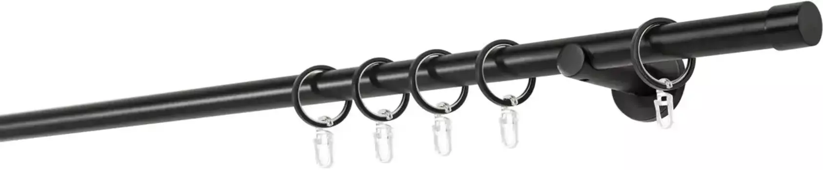 Карниз для штор mydeco "20 мм Настенный кронштейн Cap 6,5 см", фиксированный размер 160 см, черный