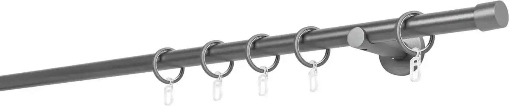 Карниз для штор mydeco "20 мм Настенный кронштейн Cap 6,5 см", фиксированный размер 150 см, цвет anthrazit