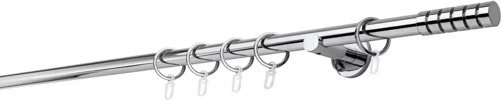 Карниз для штор mydeco "20 мм настенный кронштейн Rillcube 6,5 см", 1 направляющая, фиксированный размер 240 см, цвет chromfarben