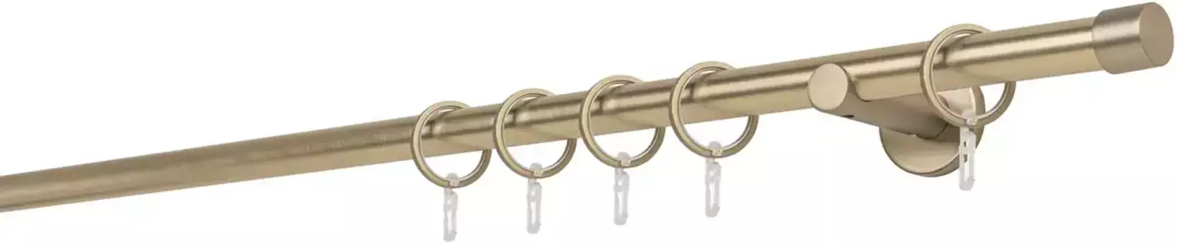 Карниз для штор mydeco "20mm Cap настенный кронштейн 6,5 см", 1 направляющая, фиксированный размер 330 см, цвет messingfarben