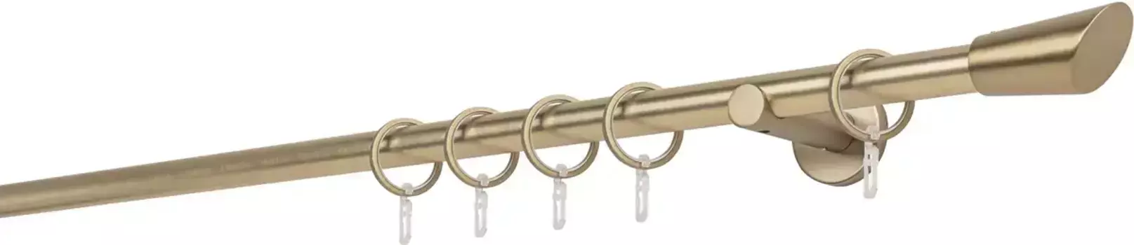 Карниз для штор mydeco "20мм Настенный кронштейн Rag 6,5 см", 1 направляющая, фиксированный размер 130 см, цвет messingfarben