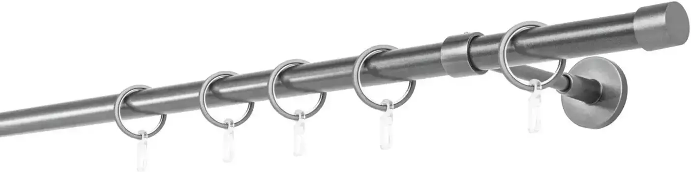 Карниз для штор mydeco "20мм Настенный кронштейн Cap 14 см", 1 направляющая, фиксированный размер 200 см, цвет anthrazit