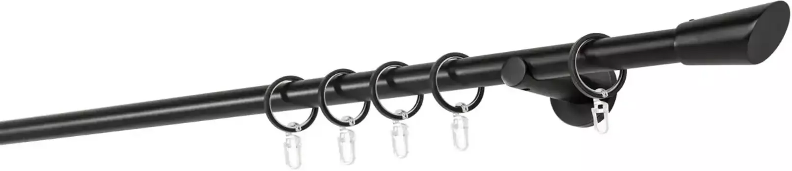 Карниз для штор mydeco "20мм Настенный кронштейн Rag 6,5 см", 1 направляющая, фиксированный размер 310 см, черный