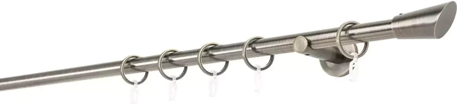 Карниз для штор mydeco "20мм Настенный кронштейн Rag 6,5 см", 1 направляющая, фиксированный размер 160 см, цвет bronzefarben