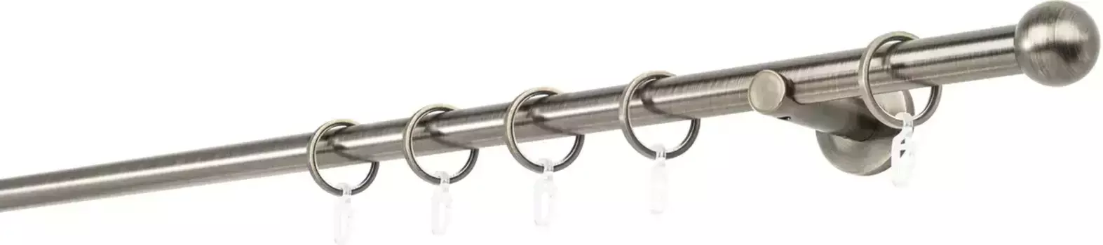 Карниз для штор mydeco "Шариковый настенный кронштейн 20 мм 6,5 см", 1 направляющая, фиксированный размер 190 см, цвет bronzefarben