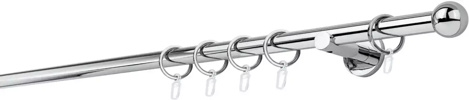 Карниз для штор mydeco "Шариковый настенный кронштейн 20 мм, 6,5 см", фиксированный размер 360 см, цвет chromfarben