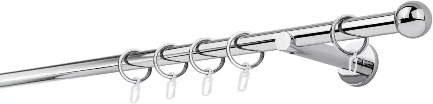 Карниз для штор mydeco "Шариковый настенный кронштейн, 20 мм, 12 см", 1 направляющая, фиксированный размер 320 см, цвет chromfarben