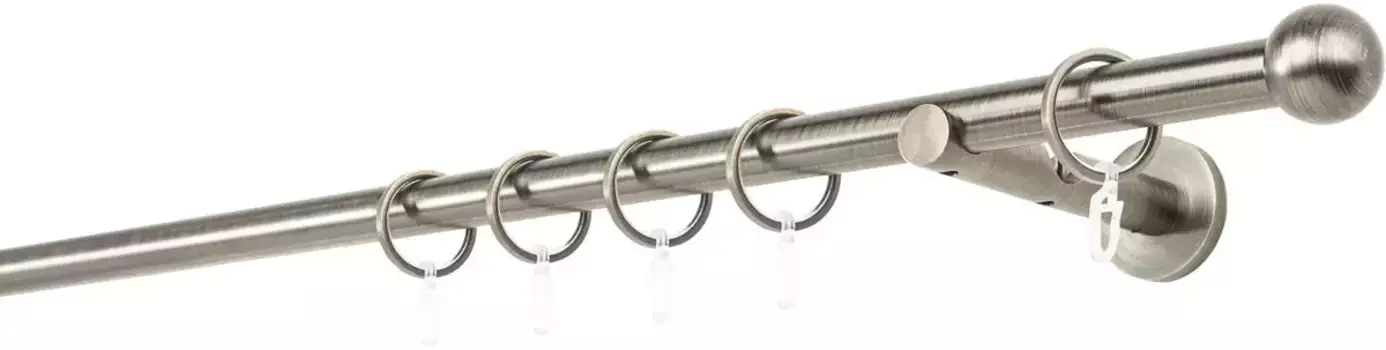 Карниз для штор mydeco "Шариковый настенный кронштейн, 20 мм, 12 см", 1 направляющая, фиксированный размер 330 см, цвет bronzefarben