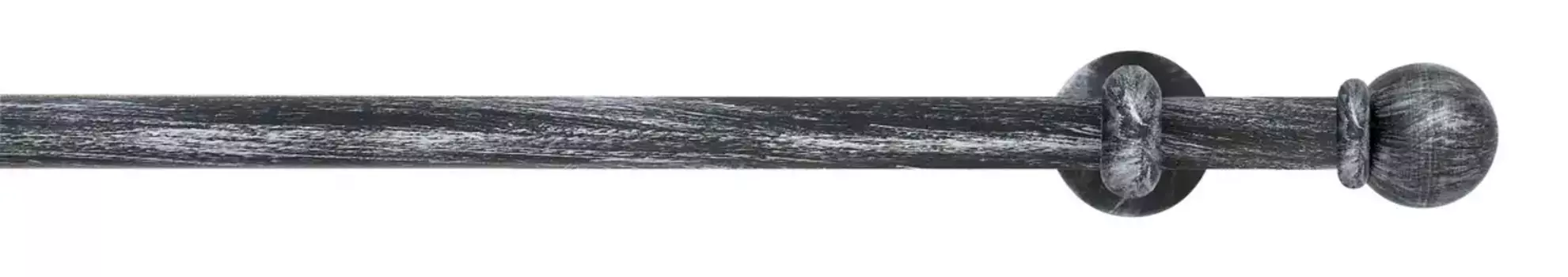 Карниз GARESA "ESPERANCA", 2-х направляющий, желаемая длина, комплект штор в стиле рустик, выдвижной, утюг, заглушка. Мяч с кольцами 320 см, 16мм, черный