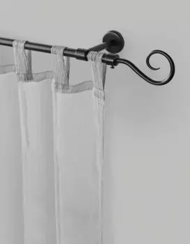 Карниз GARESA "КРОКУР", 1 направляющая, желаемая длина, комплект для штор, выдвижной, настенный монтаж, спираль, без колец 150 см, 16мм, черный