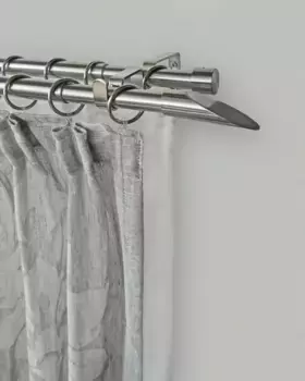 Карниз GARESA "Lucca", 2-х направляющий, выдвижной, выдвижной карниз 130 см - 240 см, цвет edelstahlfarben