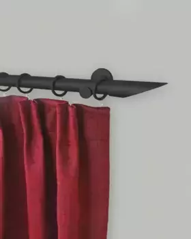 Карниз GARESA "Niko", 1 направляющая, фиксированного размера, фиксированной длины 120, 160, 200 см, с кольцами и крючками 120 см, черный