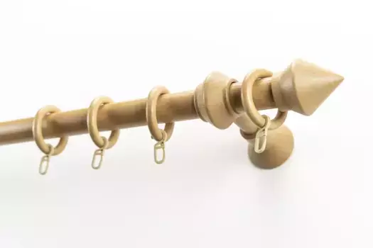 Карниз GARESA "Palmo", 1 направляющая, желаемая длина, комплект для штор из дерева, выдвижной, с кольцами/2 направляющие 2,7х270 см, цвет natur