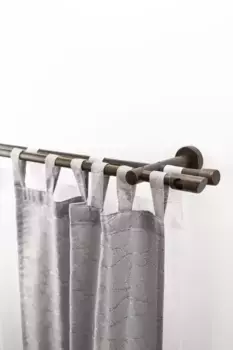 Карниз GARESA "PILA", 2 направляющие, желаемая длина, комплект для штор, выдвижной, кнопка с вырезом, без колец 220 см, 20 мм, цвет nussbaum