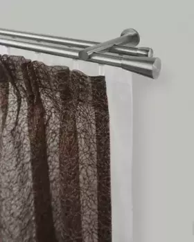 Карниз GARESA "ROSA", 2 направляющие, желаемая длина, крепление внутренней направляющей, выдвижной, торцевая кнопка 380 см, 16мм, цвет edelstahlfarben