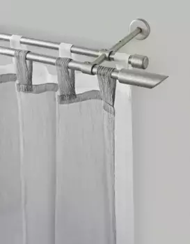 Карниз GARESA "ZYLI", 2 направляющие, желаемая длина, комплект для штор, выдвижной, скошенная кнопка, без колец 260 см, 16мм, цвет mattchromfarben