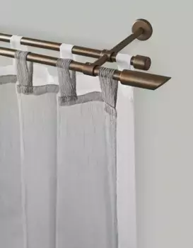 Карниз GARESA "ZYLI", 2 направляющие, желаемая длина, комплект для штор, выдвижной, скошенная кнопка, без колец 480 см, 16мм, цвет bronzefarben