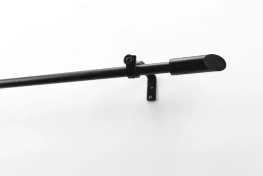 Карниз GARESA "ZYLI с открытой опорой", 1 направляющая, желаемая длина, комплект для штор, выдвижной, скошенная кнопка, без колец 280 см, черный