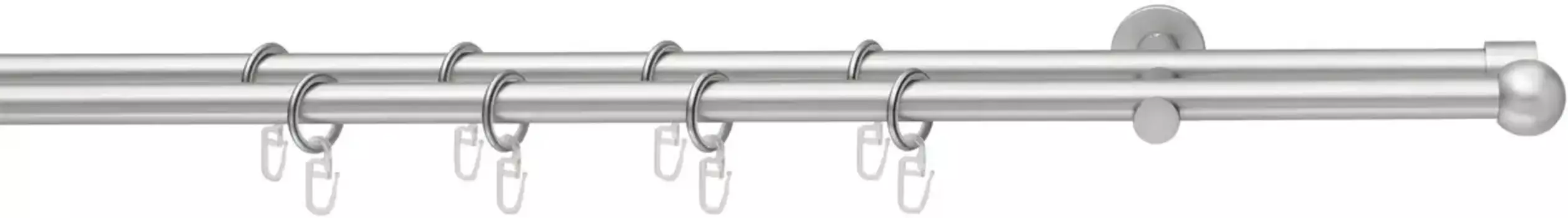 Карниз Good Life "BOLA", 2 направляющие, фиксированного размера, с кольцами 450 см, 16мм, цвет chromfarben
