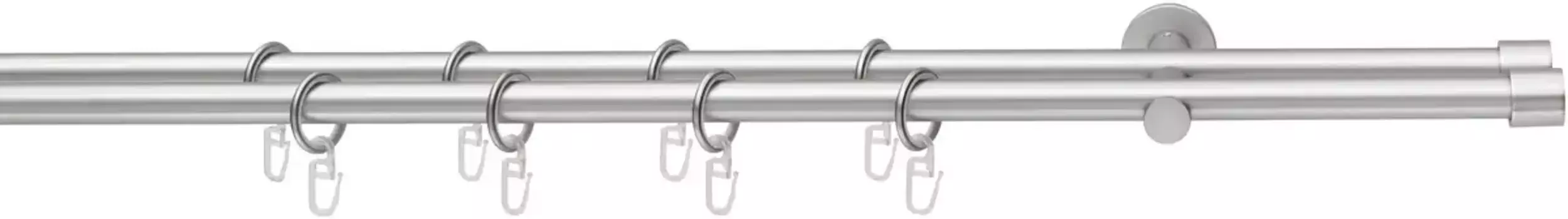 Карниз Good Life "CAP", 2 направляющие, фиксированного размера, с кольцами 300 см, 16мм, цвет chromfarben