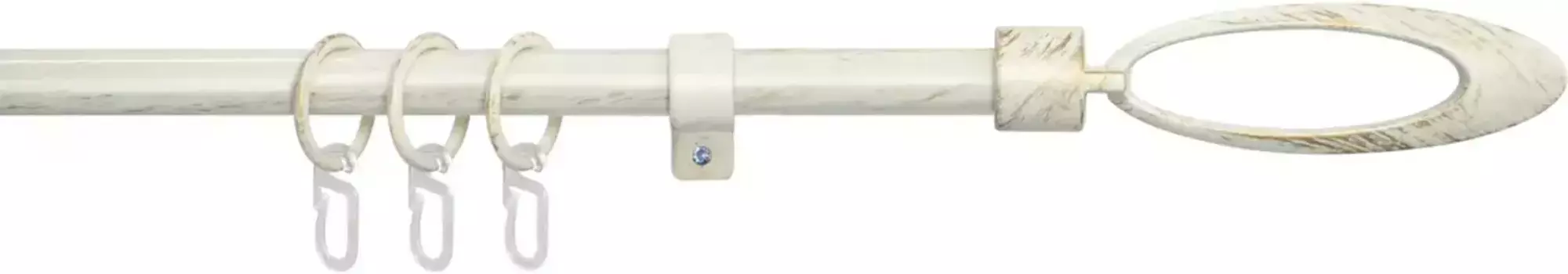 Карниз Good Life "Милена", 1 направляющая, выдвижной 130–240 см, 13мм, белый/золотой