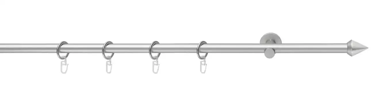 Карниз Good Life "PUNTA", 1 направляющая, фиксированного размера, с кольцами 150 см, 16мм, цвет chromfarben