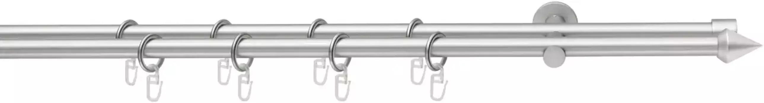 Карниз Good Life "PUNTA", 2 направляющие, фиксированного размера, с кольцами 460 см, 16мм, цвет chromfarben