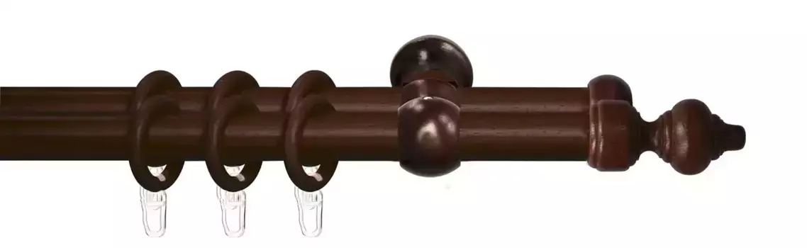 Карниз Good Life "Trend", 2 направляющие, фиксированный размер 120 см, 28мм, цвет nussbaum