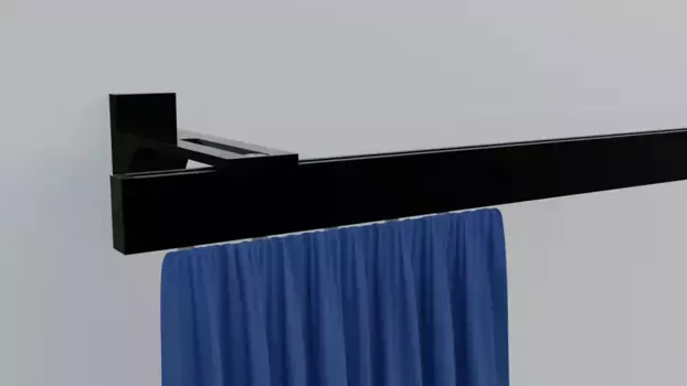 Карниз indeko "Bern", 1 направляющая, желаемая длина, полный комплект внутренней направляющей, включая планеры и крепежный материал 370 см, черный