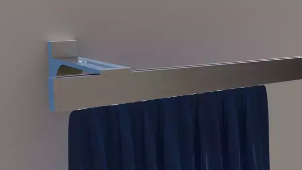 Карниз indeko "Bern", 1 направляющая, желаемая длина, полный комплект внутренней направляющей, включая планеры и крепежный материал 300 см, цвет edelstahlfarben