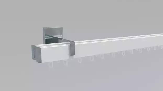 Карниз indeko "Bern", 2 направляющие, желаемая длина, полный комплект внутренней направляющей, включая планеры и крепежный материал Л: 100 см, цвет wei-chromfarben