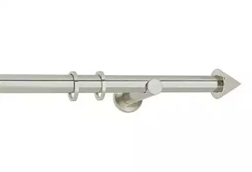 Карниз indeko "Brig", 1 направляющая, фиксированного размера, полный комплект, включая кольца и крепежный материал 160 см, 20 мм, цвет edelstahlfarben