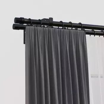 Карниз indeko "Цилиндр", 2-х направляющий, желаемая длина 220 см, 16мм, черный