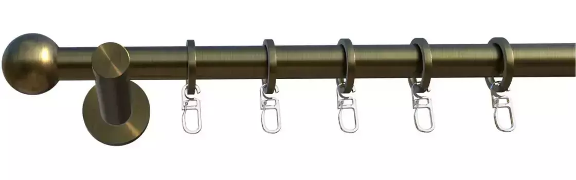 Карниз indeko "Colombes", 1 направляющая, желаемая длина, полный комплект, включая кольца и крепежный материал 350 см, цвет antik-messingfarben