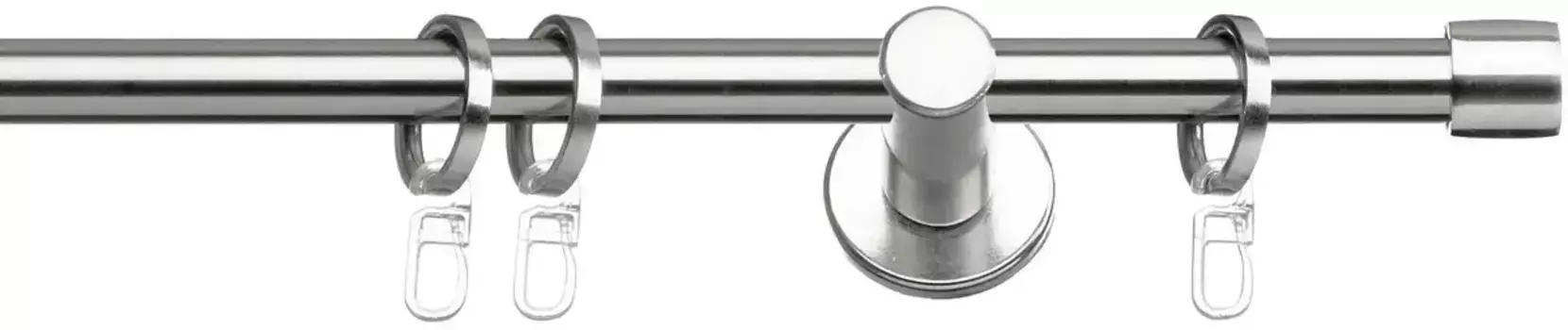 Карниз indeko "Consul 20", 1 направляющая, желаемая длина, полный комплект, включая кольца и крепежный материал 310 см, 20 мм, цвет edelstahlfarben