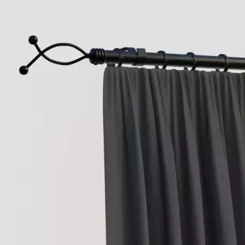 Карниз indeko "Феррара", 1 направляющая, желаемая длина 340 см, 16мм, черный