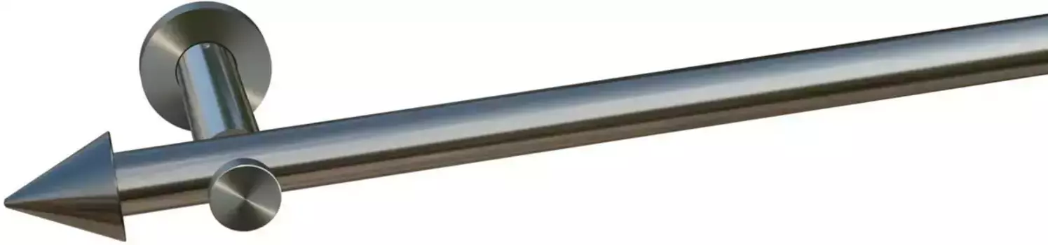 Карниз indeko "Кале", 1 направляющая, желаемая длина, полный комплект, включая крепежный материал 270 см, 20 мм, цвет edelstahlfarben