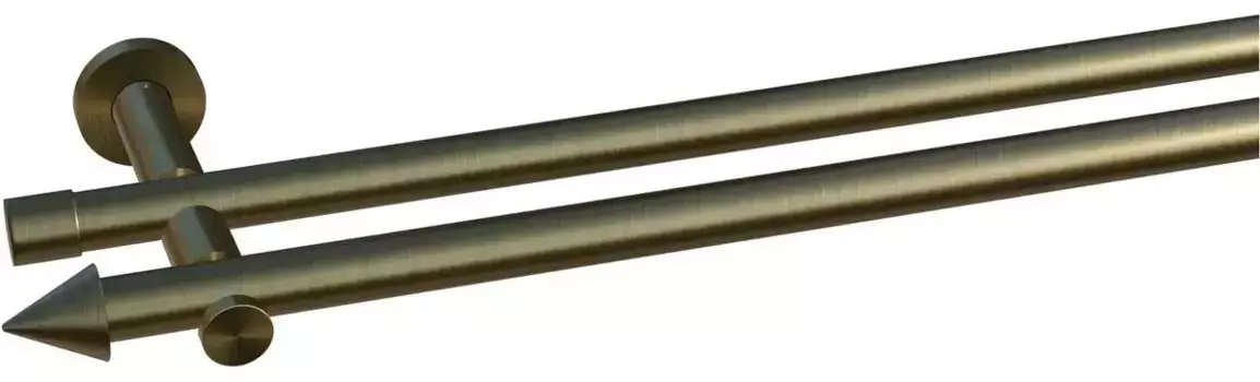 Карниз indeko "Кале", 2 направляющие, желаемая длина, полный комплект, включая крепежный материал 260 см, цвет messingfarben-antikfarben
