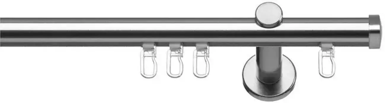 Карниз indeko "Консул", 1 направляющая, желаемая длина, комплект внутренней направляющей, включая планеры и крепежный материал 320 см, 16мм, цвет edelstahlfarben