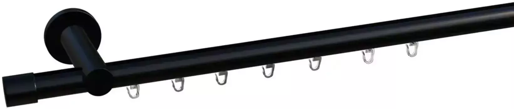 Карниз indeko "Консул", 1 направляющая, желаемая длина, комплект внутренней направляющей, включая планеры и крепежный материал 390 см, 20 мм, черный