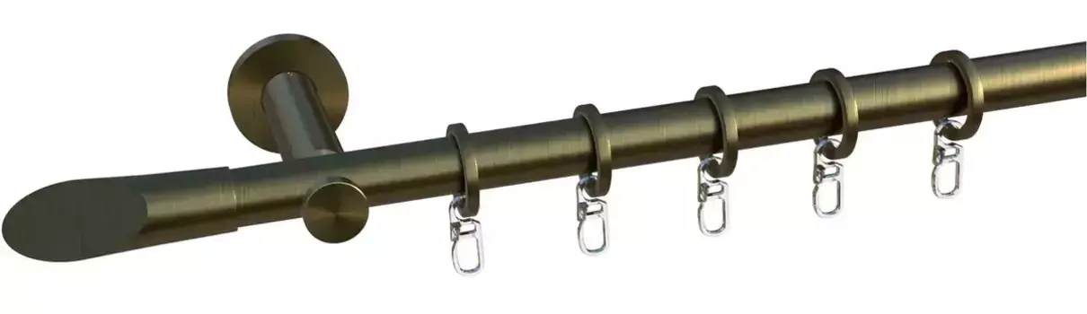 Карниз indeko "Marbella", 1 направляющая, фиксированного размера, полный комплект, включая кольца и крепежный материал 160 см, 16мм, цвет messingfarben