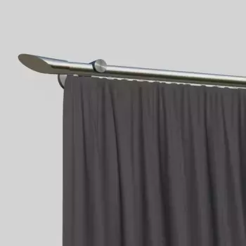 Карниз indeko "Marbella", 1 направляющая, желаемая длина, полный комплект, включая кольца и крепежный материал 410 см, цвет edelstahlfb