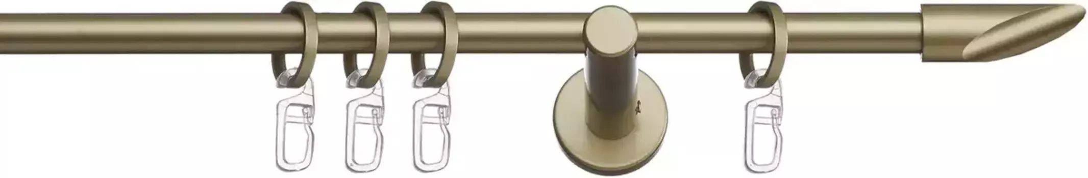 Карниз indeko "Marbella", 1 направляющая, желаемая длина, полный комплект, включая кольца и крепежный материал 160 см, 12 мм, цвет goldfarben/messingfarben