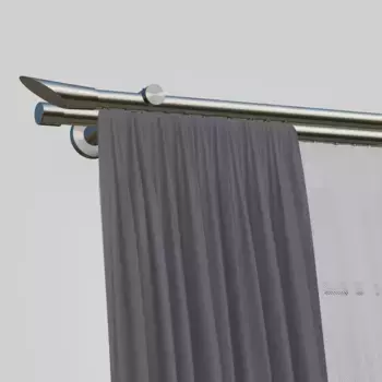 Карниз indeko "Marbella", 2 направляющие, желаемая длина, полный комплект, включая кольца и крепежный материал 290 см, цвет edelstahlfb