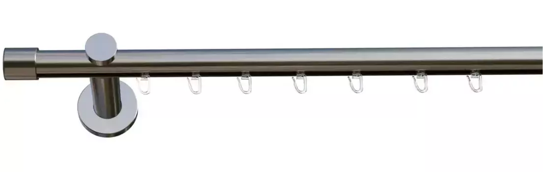 Карниз indeko "Verbier", 1 направляющая, фиксированного размера, полный комплект внутренней направляющей, включая планеры и крепежный материал 160 см, 16мм, цвет edelstahlfarben