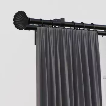 Карниз indeko "Volterra", 2 направляющие, желаемая длина 220 см, 16мм, черный