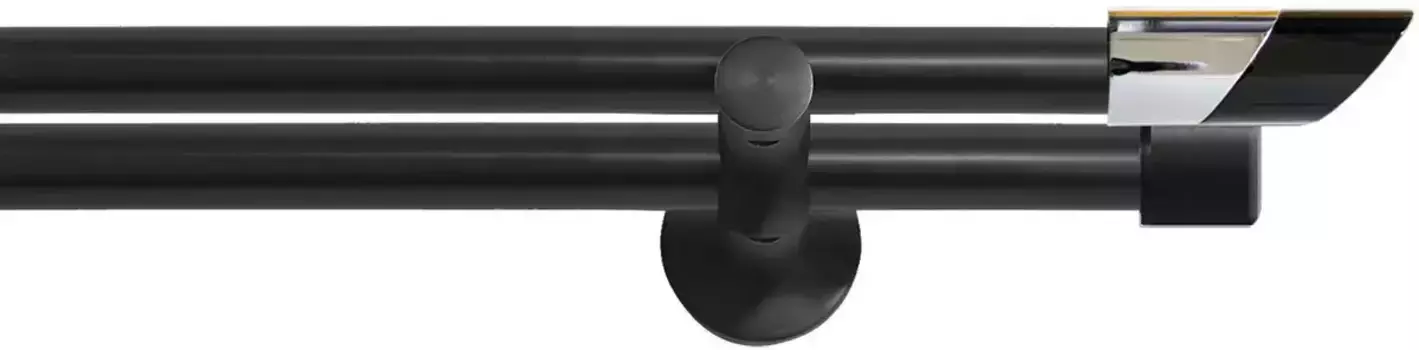 Карниз indeko "Zermatt", 2 направляющие, желаемая длина, полный комплект, включая крепежный материал 110 см, черный