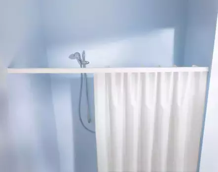 Карниз Kleine Wolke "Пружинный рельс", выдвижной и укороченный, для душевой занавески, длина 75-125 см 75 см - 125 см, 24 мм, белый